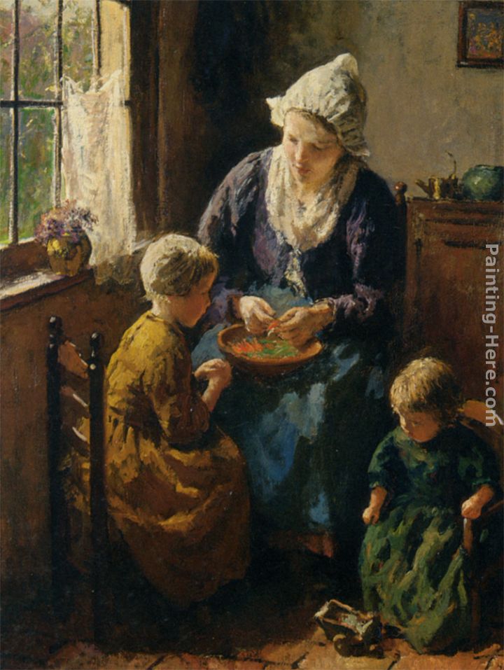 Mothers Little Helpers painting - Bernard Jean Corneille Pothast Mothers Little Helpers art painting